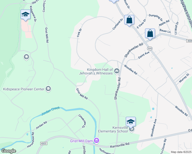 map of restaurants, bars, coffee shops, grocery stores, and more near 3524 Woodlea Road in Lehigh County