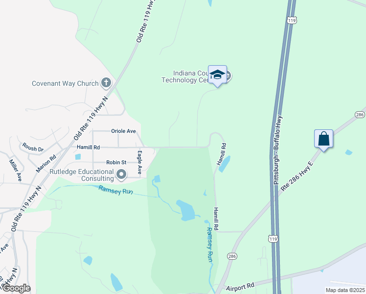 map of restaurants, bars, coffee shops, grocery stores, and more near 441 Hamill Road in Indiana