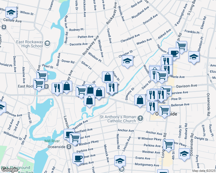 map of restaurants, bars, coffee shops, grocery stores, and more near 2704 2 Brothers Court in Oceanside