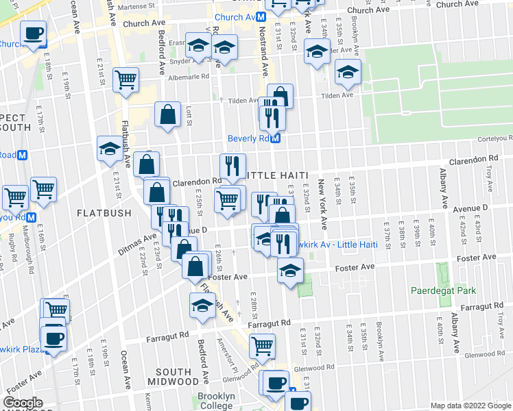 map of restaurants, bars, coffee shops, grocery stores, and more near in Brooklyn