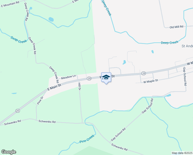 map of restaurants, bars, coffee shops, grocery stores, and more near 1801 East Main Street in Valley View