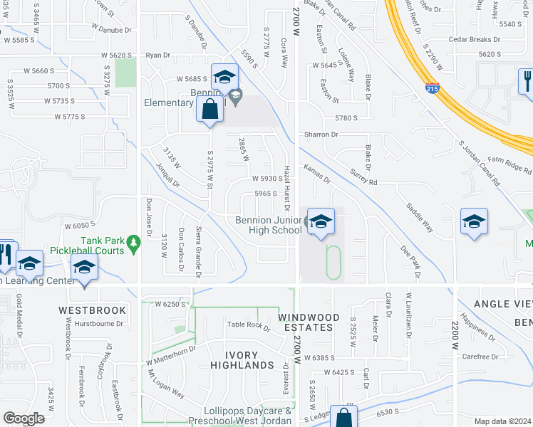 map of restaurants, bars, coffee shops, grocery stores, and more near 6016 Paprika Circle West in Salt Lake City