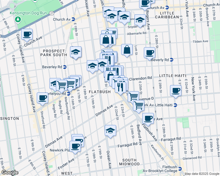 map of restaurants, bars, coffee shops, grocery stores, and more near in Brooklyn