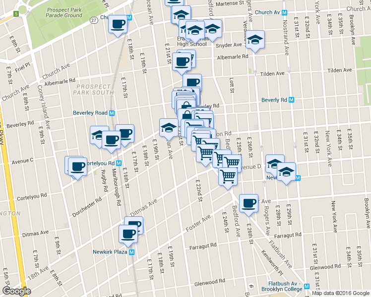 map of restaurants, bars, coffee shops, grocery stores, and more near in Brooklyn