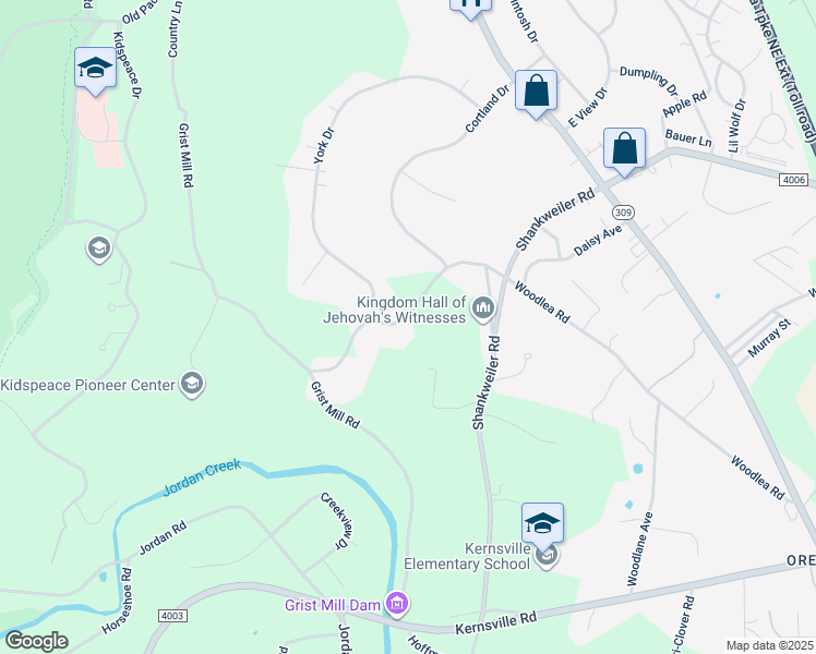 map of restaurants, bars, coffee shops, grocery stores, and more near 3516 Woodlea Road in Lehigh County