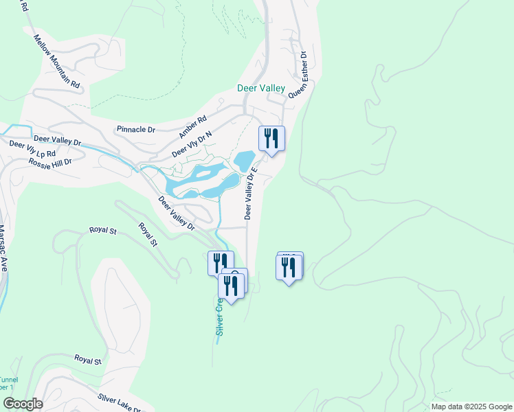 map of restaurants, bars, coffee shops, grocery stores, and more near 2800 Deer Valley Drive East in Park City