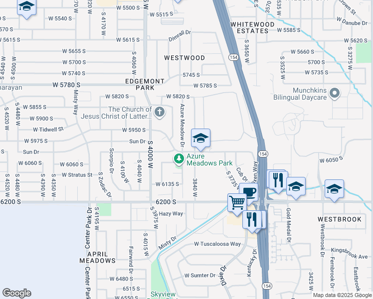 map of restaurants, bars, coffee shops, grocery stores, and more near 3874 Vixen Way in Salt Lake City