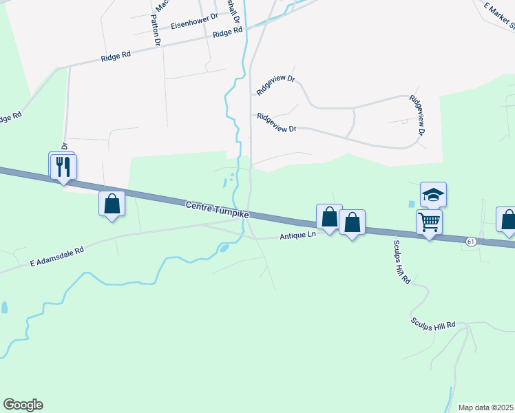map of restaurants, bars, coffee shops, grocery stores, and more near in Orwigsburg