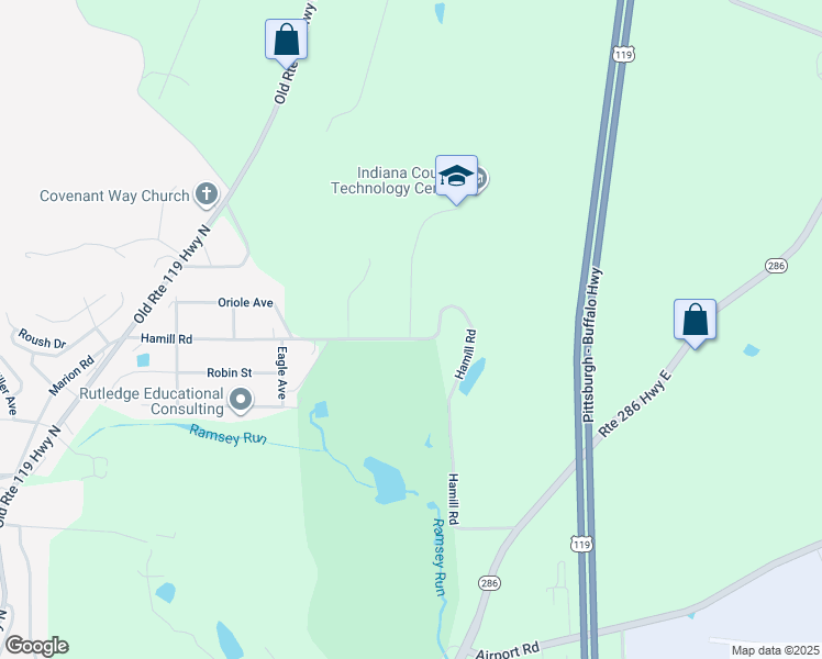 map of restaurants, bars, coffee shops, grocery stores, and more near 441 Hamill Road in Indiana