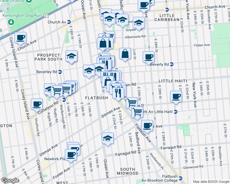 map of restaurants, bars, coffee shops, grocery stores, and more near in Brooklyn