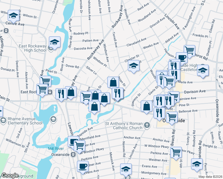 map of restaurants, bars, coffee shops, grocery stores, and more near 2704 2 Brothers Court in Oceanside