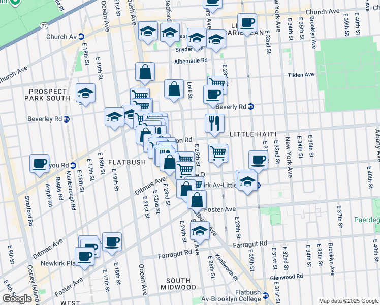 map of restaurants, bars, coffee shops, grocery stores, and more near in Brooklyn
