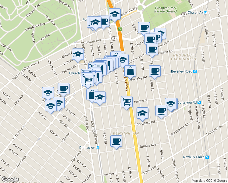 map of restaurants, bars, coffee shops, grocery stores, and more near in Brooklyn