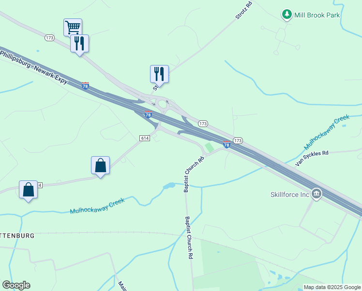 map of restaurants, bars, coffee shops, grocery stores, and more near 75 Frontage Rd in Union