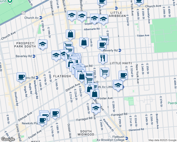 map of restaurants, bars, coffee shops, grocery stores, and more near in Brooklyn
