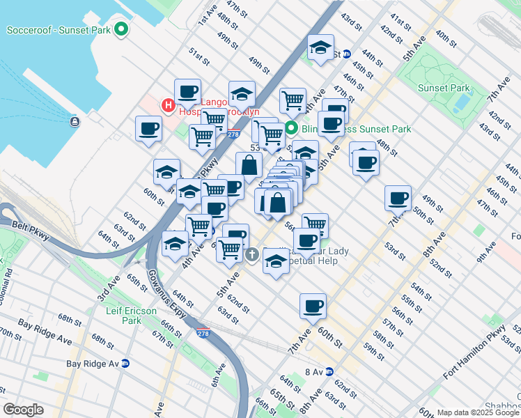 map of restaurants, bars, coffee shops, grocery stores, and more near in Brooklyn
