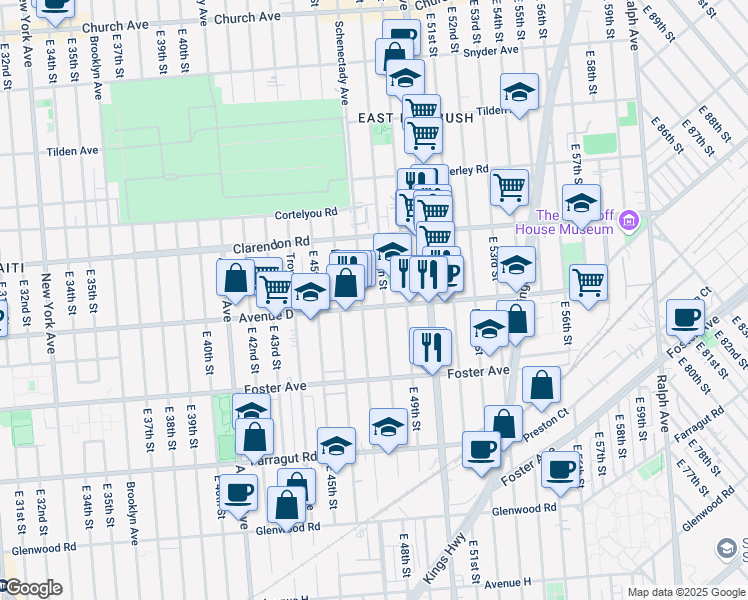 map of restaurants, bars, coffee shops, grocery stores, and more near in Brooklyn