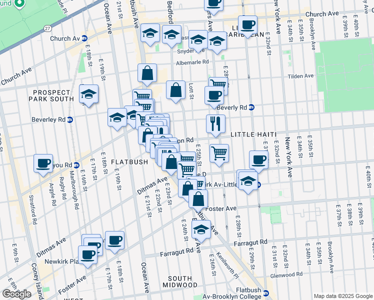 map of restaurants, bars, coffee shops, grocery stores, and more near in Brooklyn