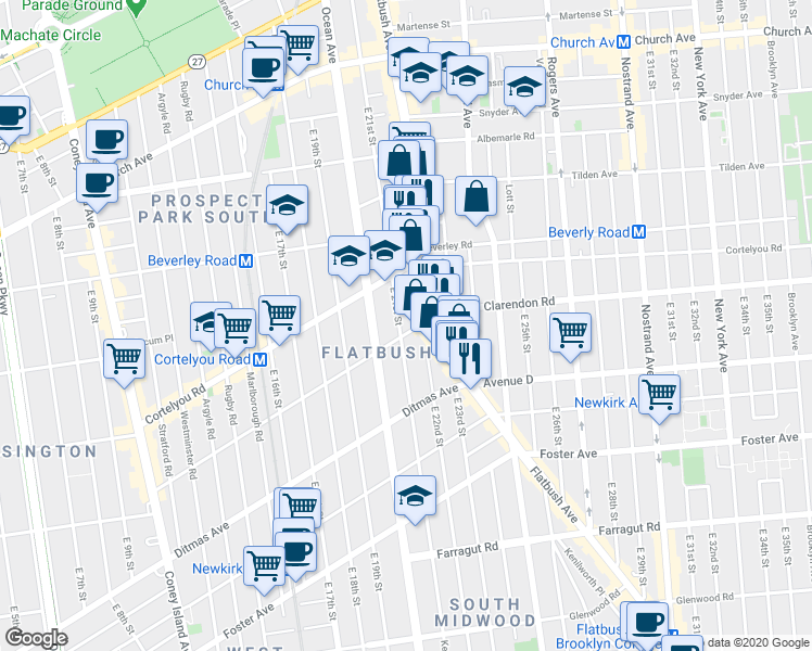 map of restaurants, bars, coffee shops, grocery stores, and more near in Brooklyn
