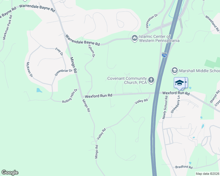 map of restaurants, bars, coffee shops, grocery stores, and more near 205 Malbec Lane in Wexford