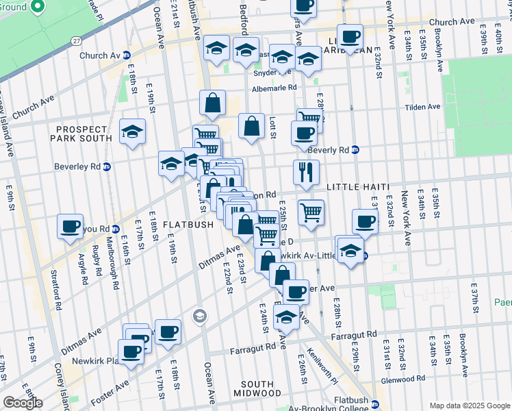 map of restaurants, bars, coffee shops, grocery stores, and more near in Brooklyn