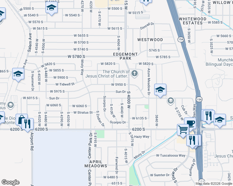 map of restaurants, bars, coffee shops, grocery stores, and more near 4081 West 5985 South in Kearns