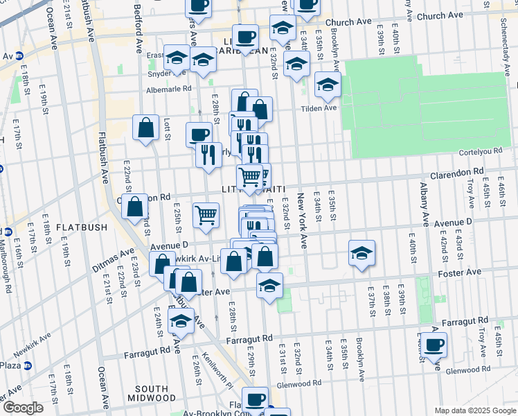map of restaurants, bars, coffee shops, grocery stores, and more near in Brooklyn
