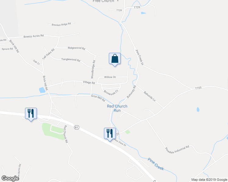 map of restaurants, bars, coffee shops, grocery stores, and more near 4604 Brookside Court in Orwigsburg