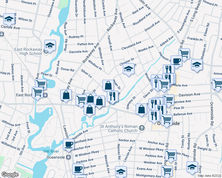 map of restaurants, bars, coffee shops, grocery stores, and more near 2704 2 Brothers Court in Oceanside