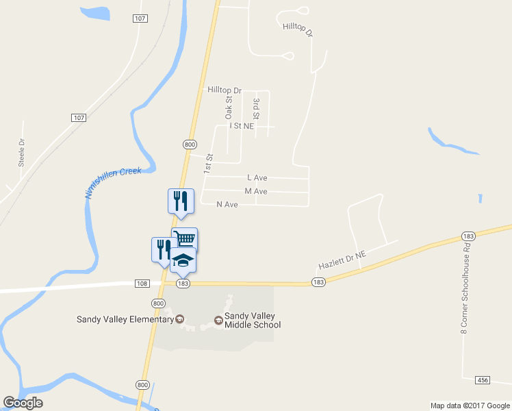 map of restaurants, bars, coffee shops, grocery stores, and more near 5166 N Avenue in Magnolia