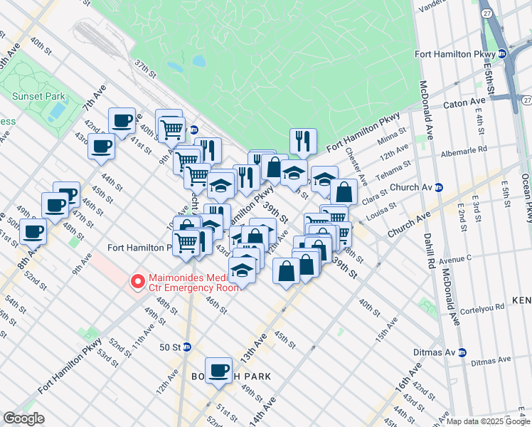 map of restaurants, bars, coffee shops, grocery stores, and more near in Brooklyn