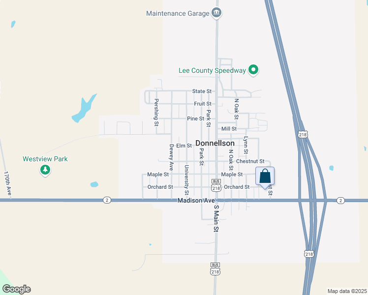 map of restaurants, bars, coffee shops, grocery stores, and more near 420 University Street in Donnellson