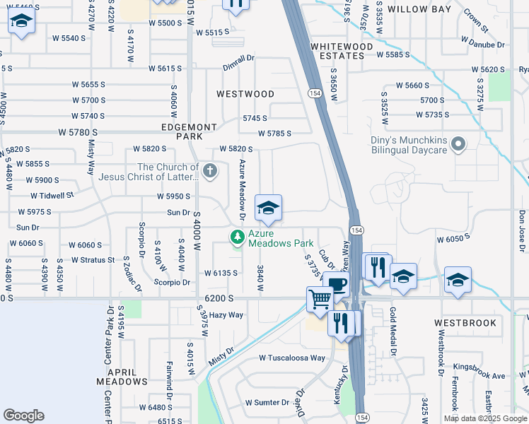 map of restaurants, bars, coffee shops, grocery stores, and more near 5979 3840 West in Salt Lake City