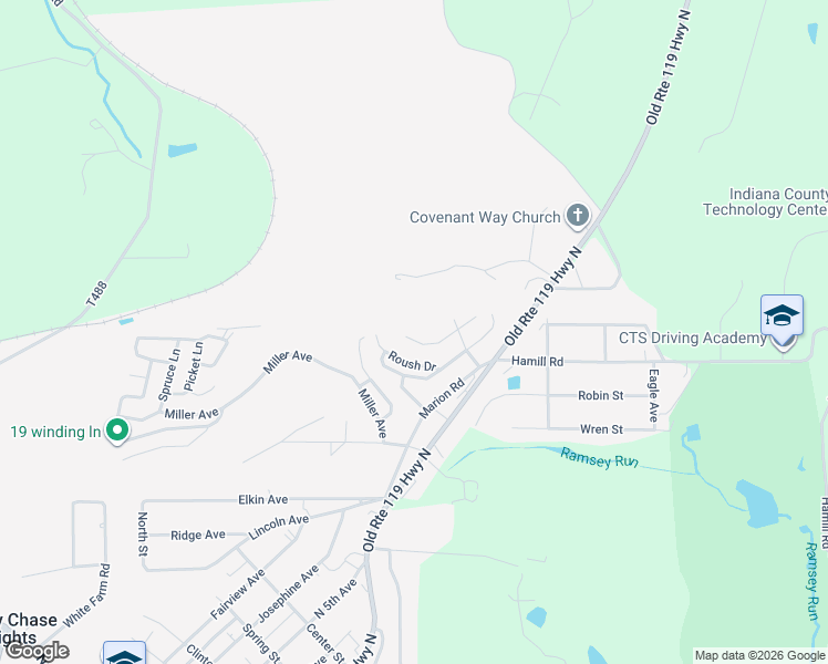 map of restaurants, bars, coffee shops, grocery stores, and more near 962 Longview Avenue in Indiana