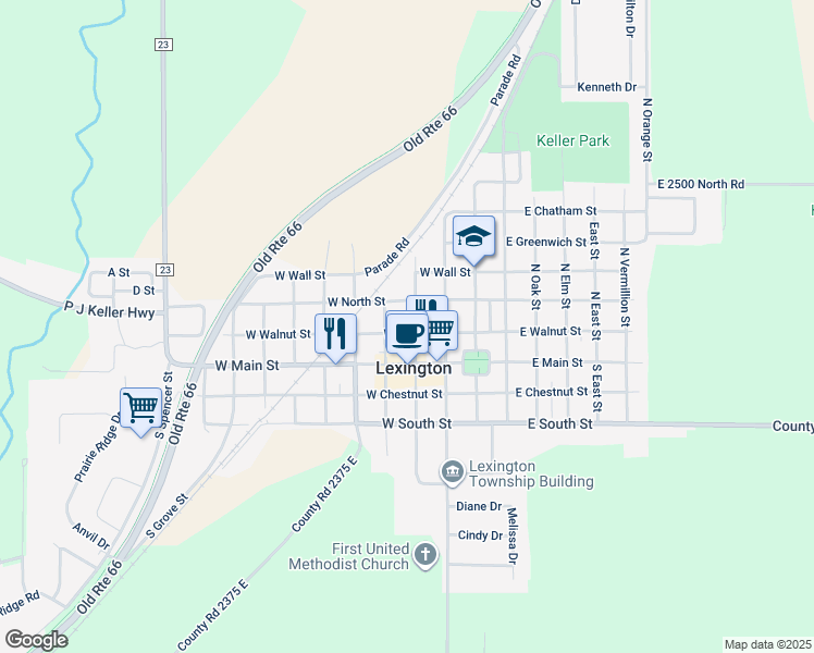 map of restaurants, bars, coffee shops, grocery stores, and more near 202 N Cedar St in Lexington