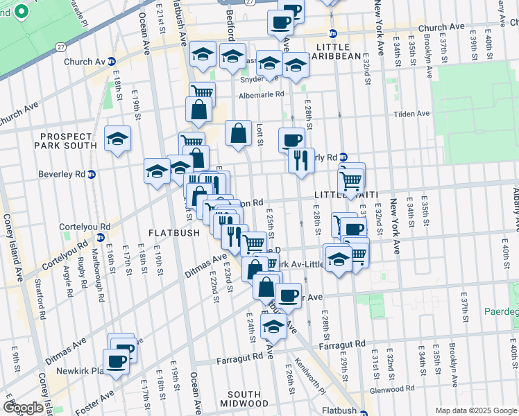 map of restaurants, bars, coffee shops, grocery stores, and more near in Brooklyn