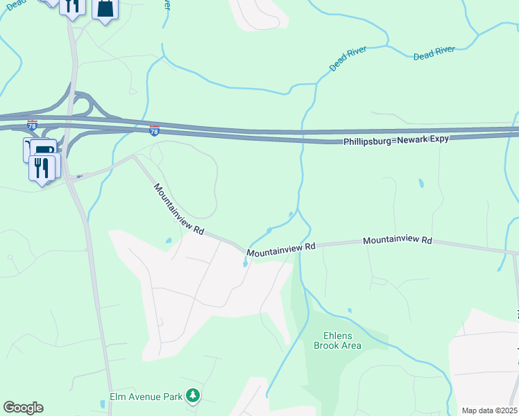 map of restaurants, bars, coffee shops, grocery stores, and more near 15 Mountainview Road in Warren