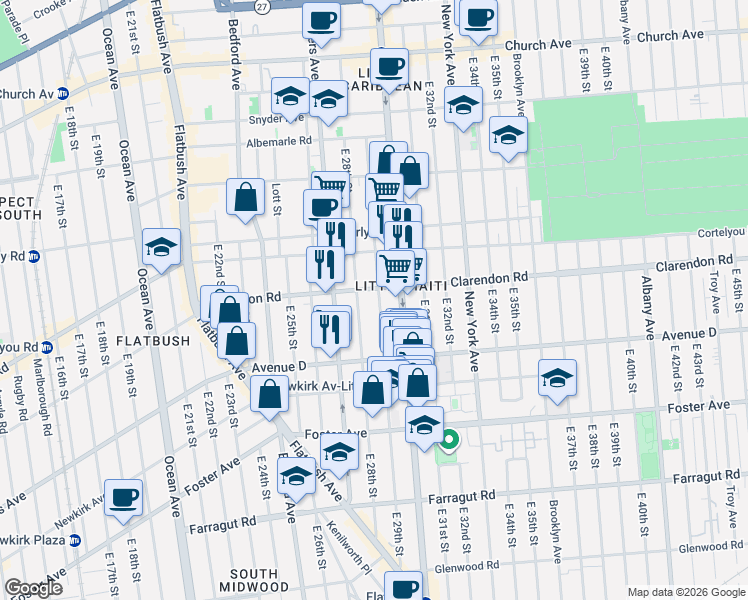 map of restaurants, bars, coffee shops, grocery stores, and more near in Brooklyn
