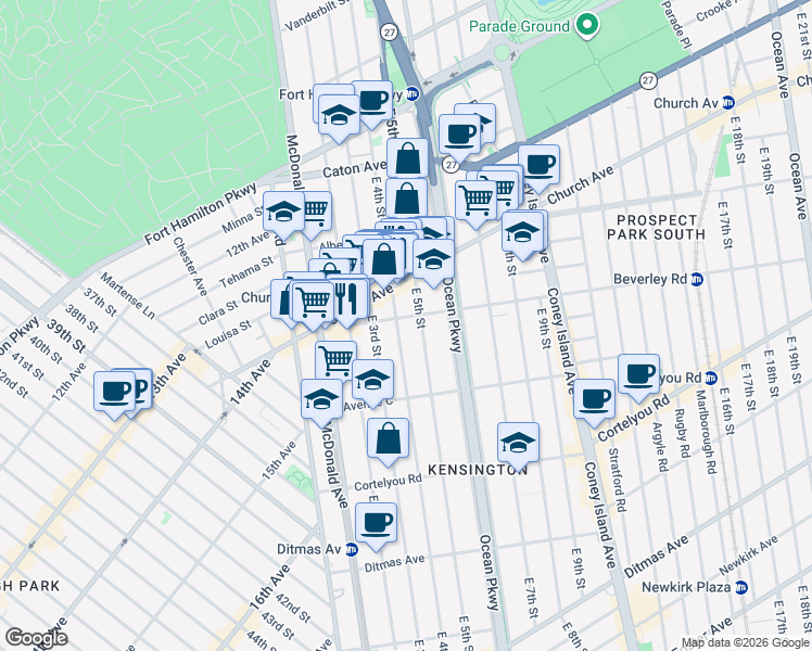 map of restaurants, bars, coffee shops, grocery stores, and more near in Brooklyn