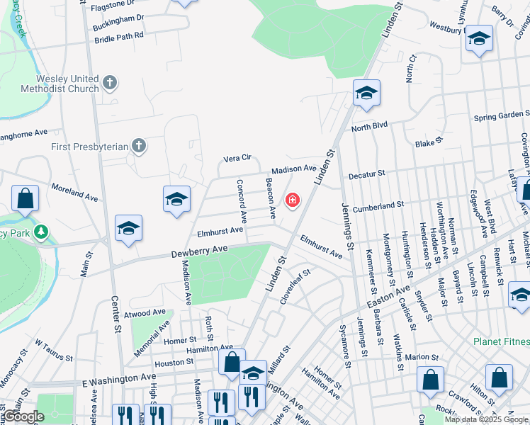 map of restaurants, bars, coffee shops, grocery stores, and more near 534 Forrest Avenue in Bethlehem