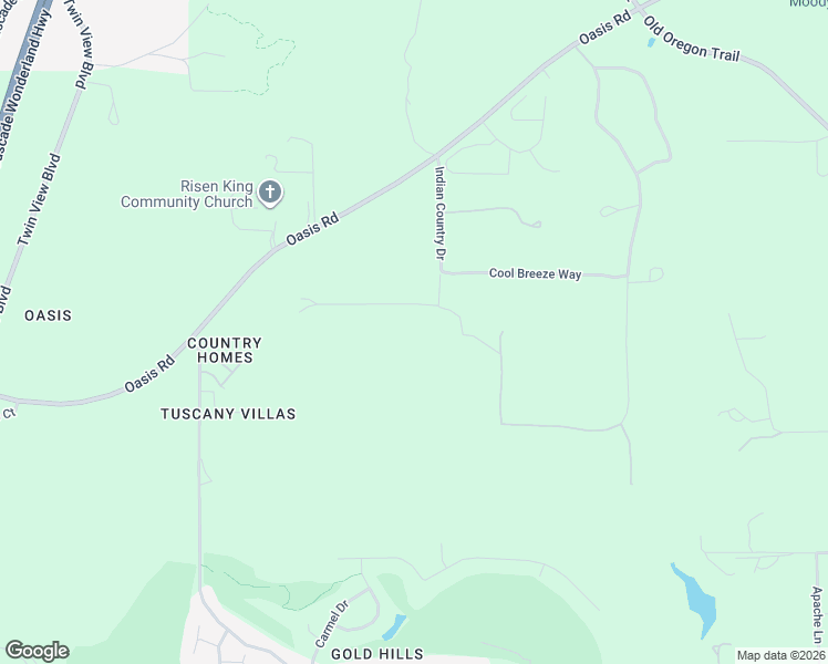 map of restaurants, bars, coffee shops, grocery stores, and more near 6251 Oasis Road in Redding