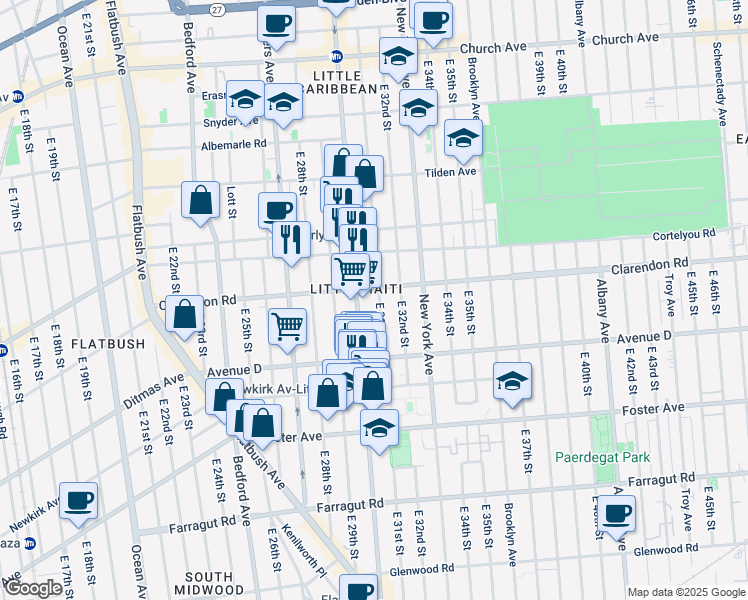 map of restaurants, bars, coffee shops, grocery stores, and more near in Brooklyn