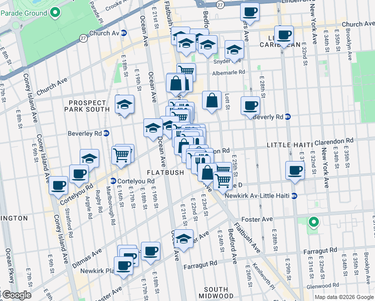map of restaurants, bars, coffee shops, grocery stores, and more near in Brooklyn