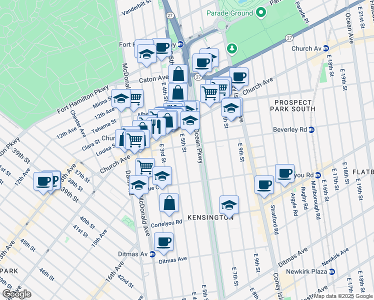map of restaurants, bars, coffee shops, grocery stores, and more near in Brooklyn