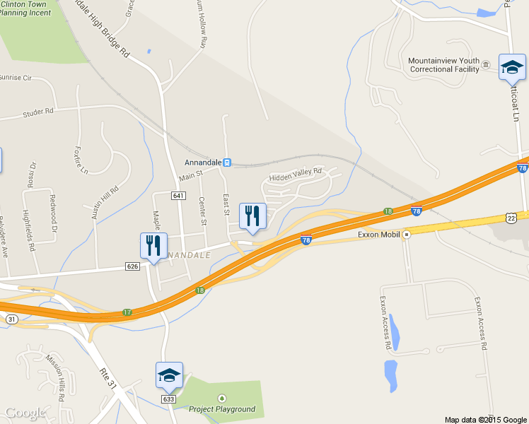 map of restaurants, bars, coffee shops, grocery stores, and more near 16 Hidden Valley Road in Clinton Township