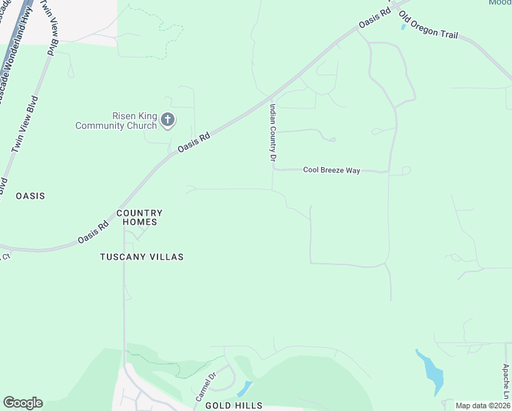 map of restaurants, bars, coffee shops, grocery stores, and more near 6251 Oasis Road in Redding