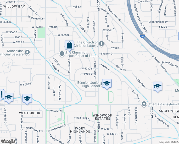 map of restaurants, bars, coffee shops, grocery stores, and more near 2784 Paprika Drive in Salt Lake City