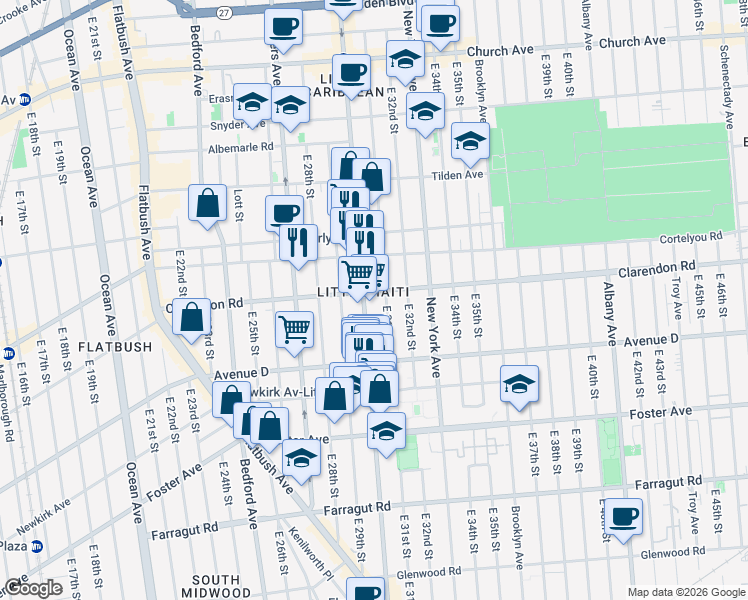 map of restaurants, bars, coffee shops, grocery stores, and more near in Brooklyn