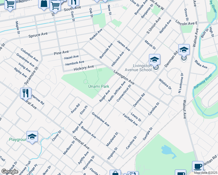 map of restaurants, bars, coffee shops, grocery stores, and more near 24 Keith Jeffries Avenue in Cranford