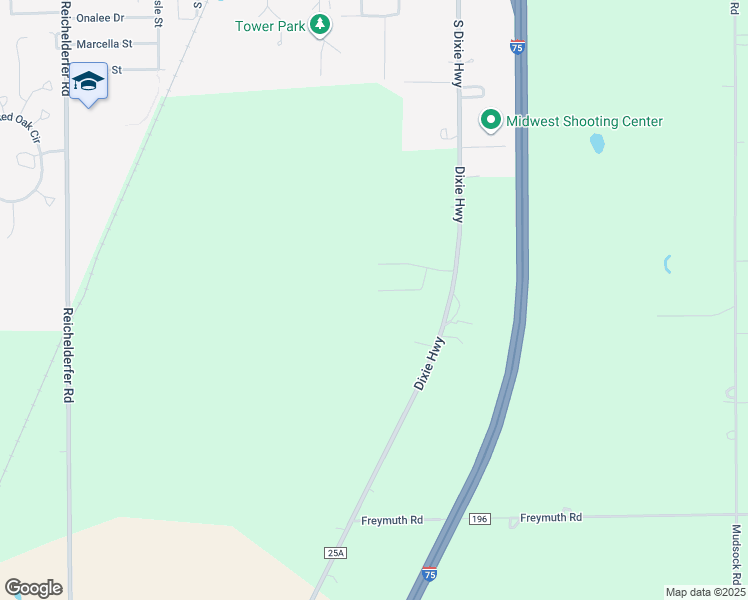 map of restaurants, bars, coffee shops, grocery stores, and more near 12 Amy Avenue in Wapakoneta